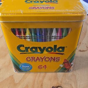 Vintage 2000 Crayola Crayons 64 Ct With Bank Sealed